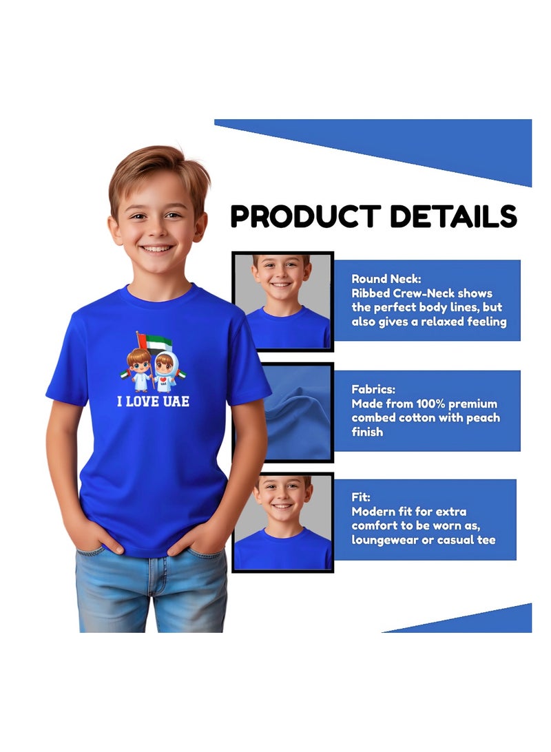 PRINTSHOP4ME Kids I LOVE UAE Tshirts for Celebrating National Day Round Neck Tshirt for Unisex UAE Design Printed Tshirt for Boys and Girls Everyday Wear Short Sleeve Printed Kids T shirt - Image 5