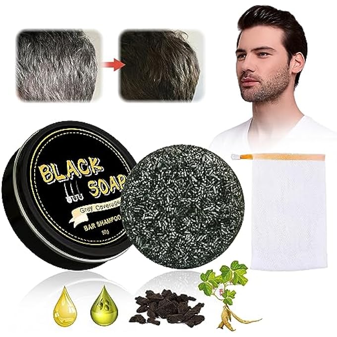 GREY SHINE SOAP, SOLID SHAMPOO BAR, NATURAL SOAP FOR REMOVING GREY HAIR, PROMOTES DARKENING OF HAIR AND PREVENTS HAIR LOSS - Image 2
