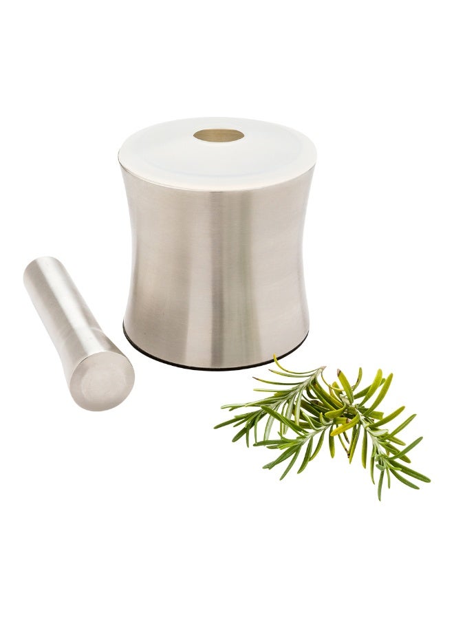 Restaurantware Pill Mortar And Pestle, 1 Slip-Resistant Dog Food Crusher - With Plastic Lid, Corrosion-Resistant, Stainless Steel Mortar And Pestle Set, Dishwashable, For Grinding Spices And Herbs - Image 2