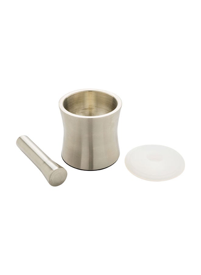 Restaurantware Pill Mortar And Pestle, 1 Slip-Resistant Dog Food Crusher - With Plastic Lid, Corrosion-Resistant, Stainless Steel Mortar And Pestle Set, Dishwashable, For Grinding Spices And Herbs - Image 4