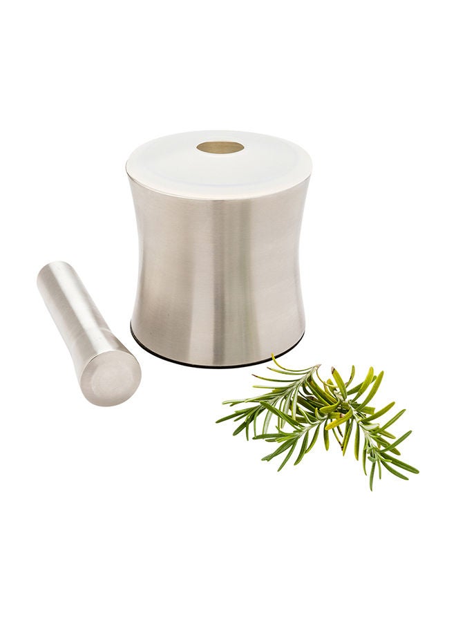 Restaurantware Pill Mortar And Pestle, 1 Slip-Resistant Dog Food Crusher - With Plastic Lid, Corrosion-Resistant, Stainless Steel Mortar And Pestle Set, Dishwashable, For Grinding Spices And Herbs - Image 5