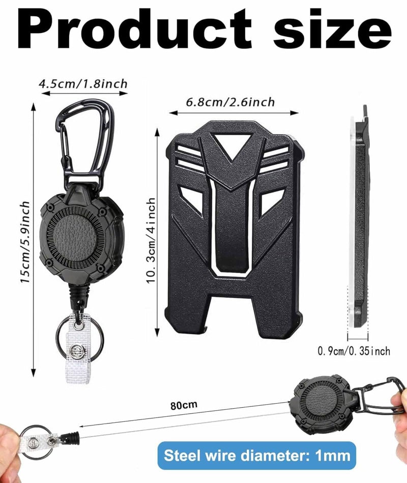 YSFVNP Id Card Holder for Office, Id Card Holder, Retractable Keychain with Id Card for Men with Waterproof for Office & School Use - Image 2