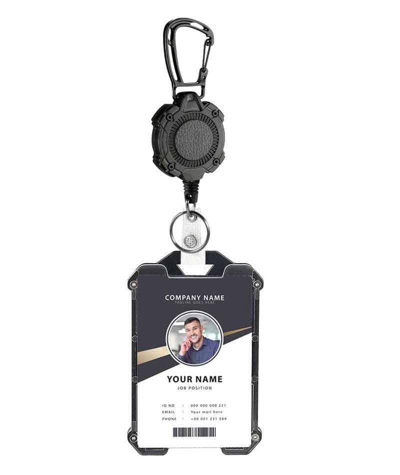 YSFVNP Id Card Holder for Office, Id Card Holder, Retractable Keychain with Id Card for Men with Waterproof for Office & School Use - Image 1