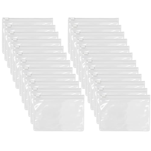 HOMENEX Transparent PE Pouches for Toiletries, Travel Accessories, Documents, Office Supplies, Cosmetics & Storage | Glossy, Durable, Waterproof Organizer Pouches (4X6 INCH) - Image 1