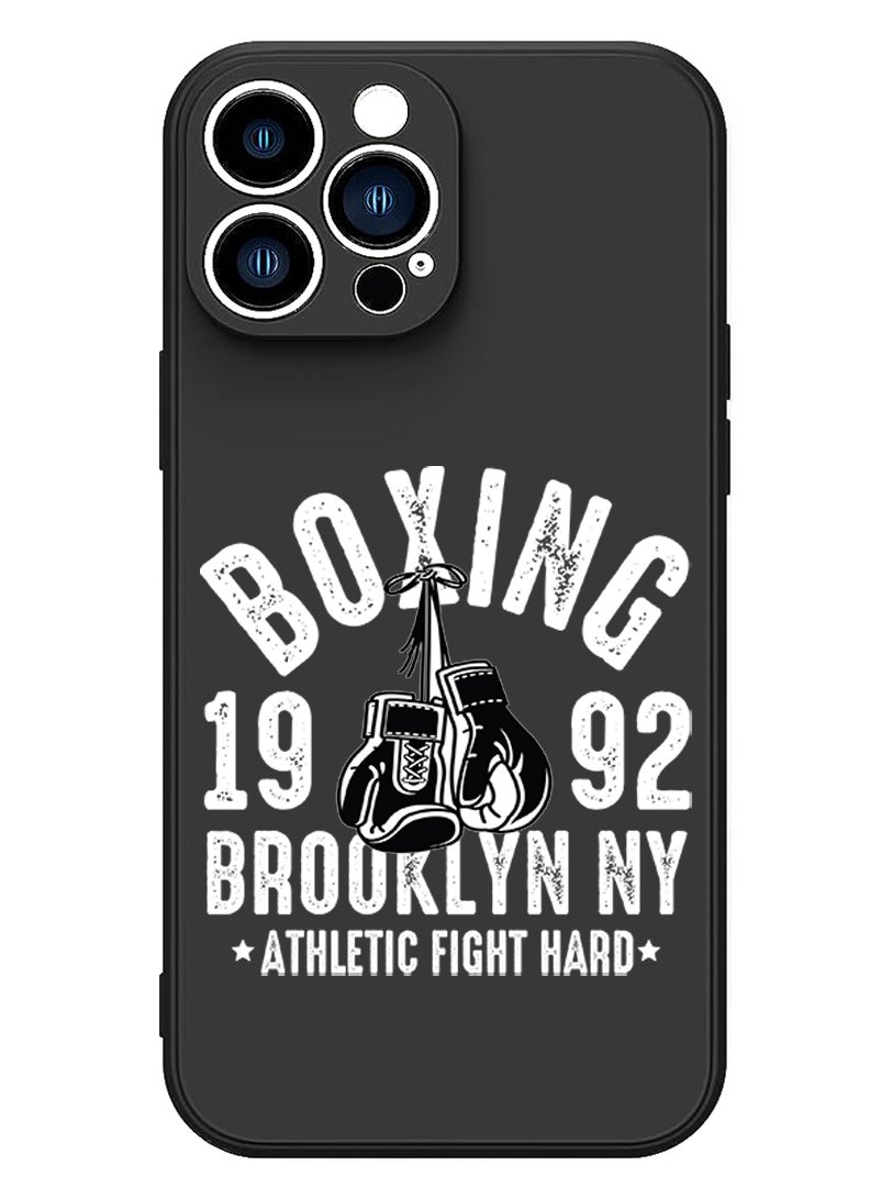 Theodor Protective Slim Fit Case Liquid Silicone Cover with Full Body Protection Anti-Scratch Shockproof Case For iPhone 15 Pro Black - Boxing Brooklyn white - Image 1