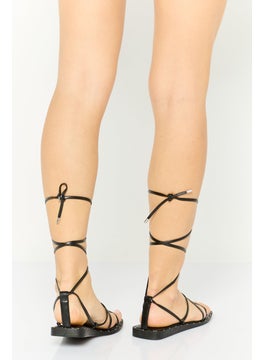 Bar III Women Nazrinep Medium Lace Up Flats, Black  - Image 3