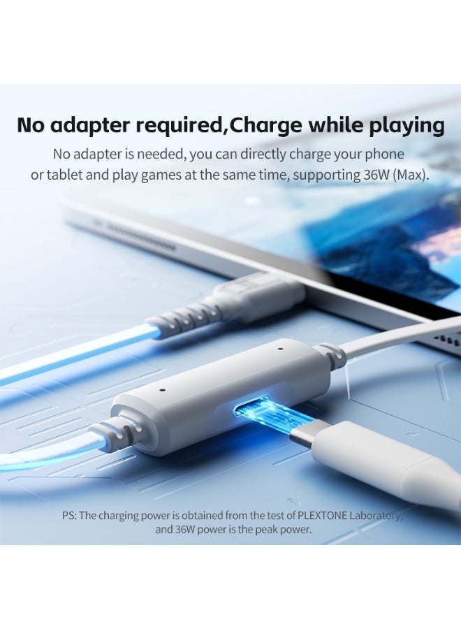 بليكستون سماعات أذن Plextone AKM داخل الأذن مع منفذ Type-C، سلكية، شاحن 36W، شاحن للأجهزة اللوحية، سماعات ألعاب، ميكروفون عالي الوضوح، متوافقة مع أجهزة iPad والأجهزة اللوحية التي تحتوي على منفذ Type-C، iPhone 15، جميع الطرازات، Pro وPro Max، iPhone 16، جميع الطرازات، Pro وPro Max، أجهزة Android مع منفذ Type-C - Image 5