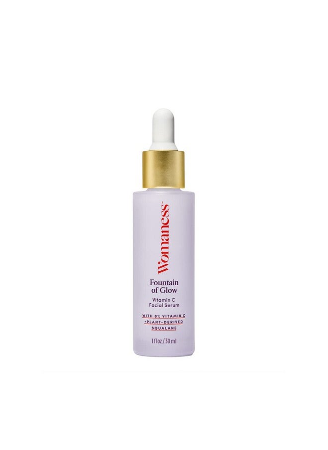 Womaness - Fountain Of Glow Vitamin C Face Serum Menopause Support Brightening Serum For Improving Dull & Uneven Skin Tone Super Antioxidant Serum Of 8% Vitamin C + Plant Derived Squalane Oil (30Ml) - Image 1