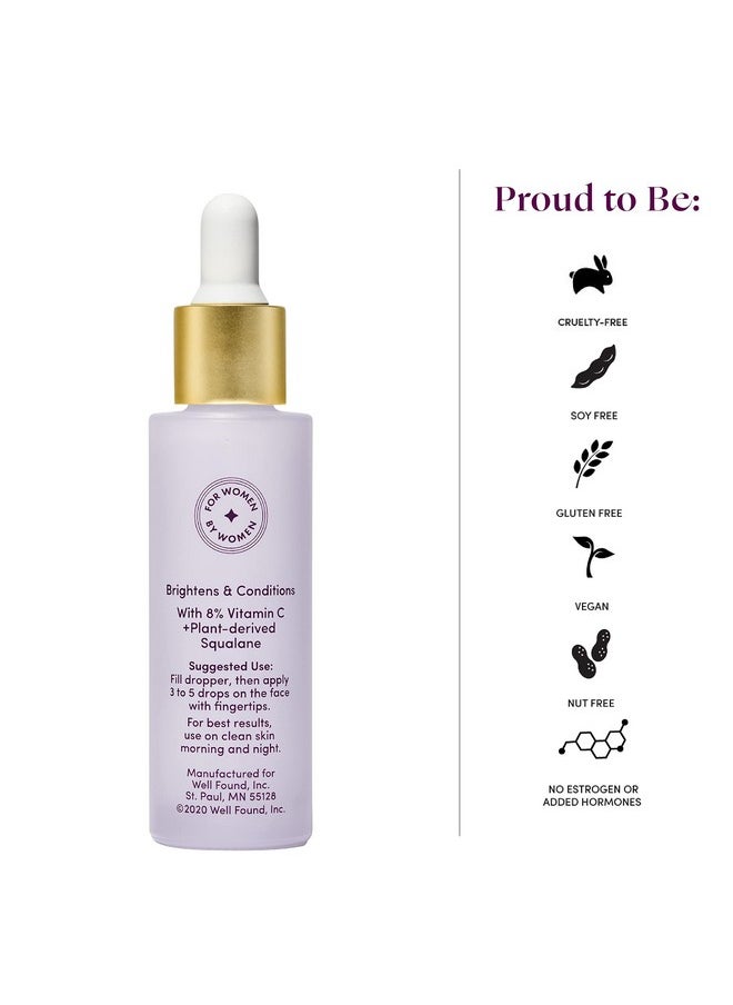 Womaness - Fountain Of Glow Vitamin C Face Serum Menopause Support Brightening Serum For Improving Dull & Uneven Skin Tone Super Antioxidant Serum Of 8% Vitamin C + Plant Derived Squalane Oil (30Ml) - Image 1