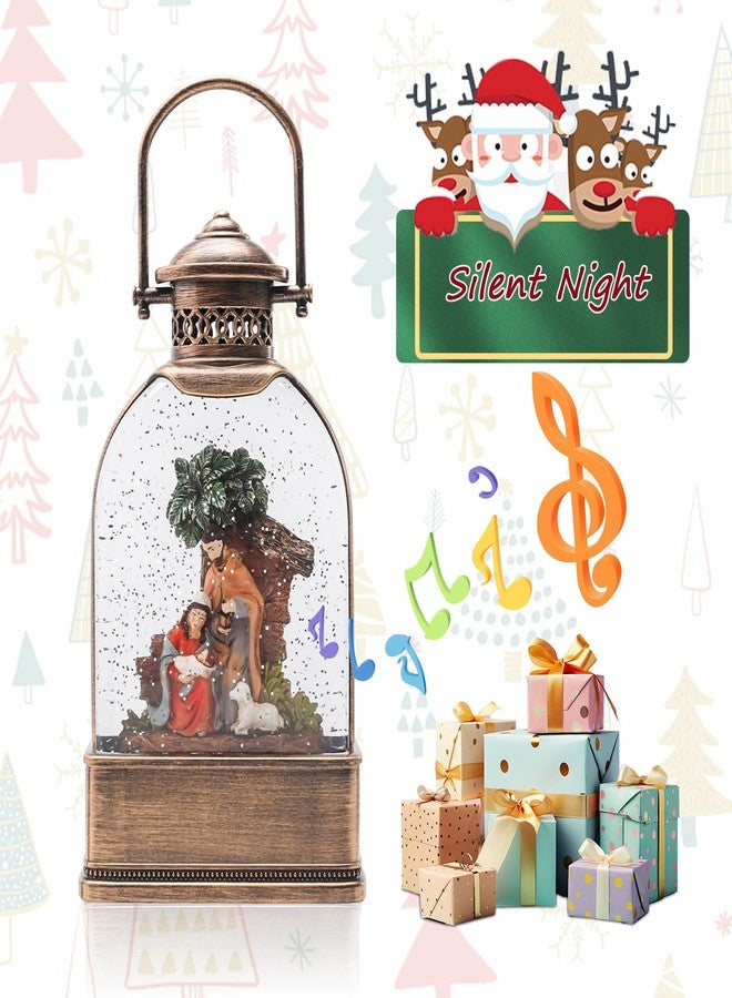 Taman Christmas Nativity Snow Globe, Musical Swirling Glitter Snowflakes Lighted Christmas Decorations Tabletop Home Décor - Image 2