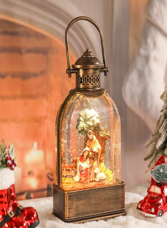 Taman Christmas Nativity Snow Globe, Musical Swirling Glitter Snowflakes Lighted Christmas Decorations Tabletop Home Décor - Image 4
