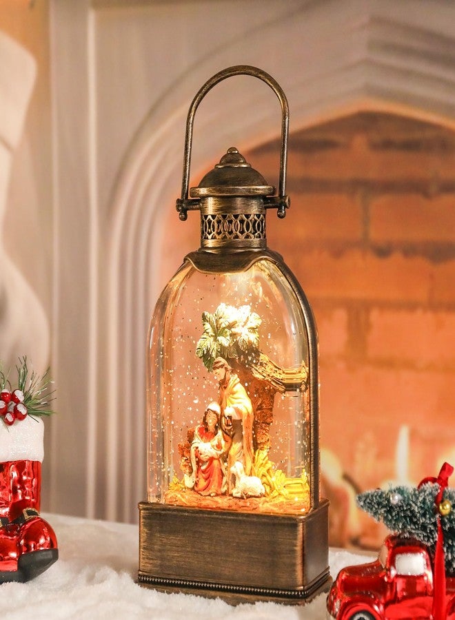 Taman Christmas Nativity Snow Globe, Musical Swirling Glitter Snowflakes Lighted Christmas Decorations Tabletop Home Décor - Image 1