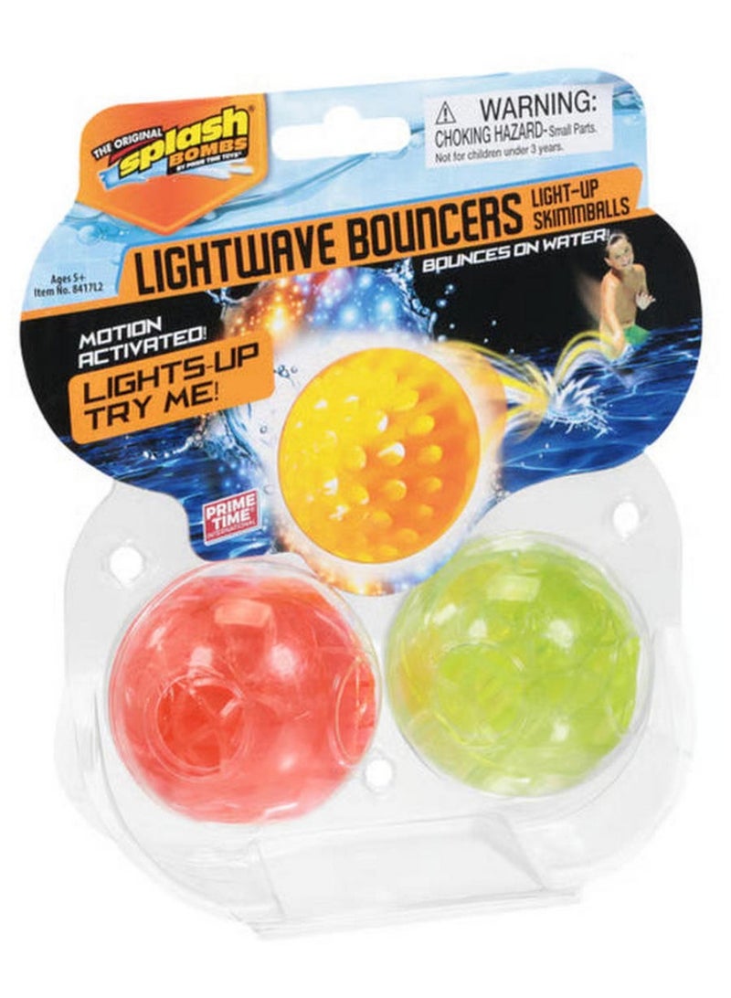 SPLASH BOMBS Lightwave Bouncers Light Up Skimm Balls Assorted Colors - Image 1