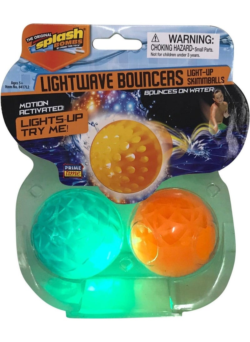 SPLASH BOMBS Lightwave Bouncers Light Up Skimm Balls Assorted Colors - Image 4