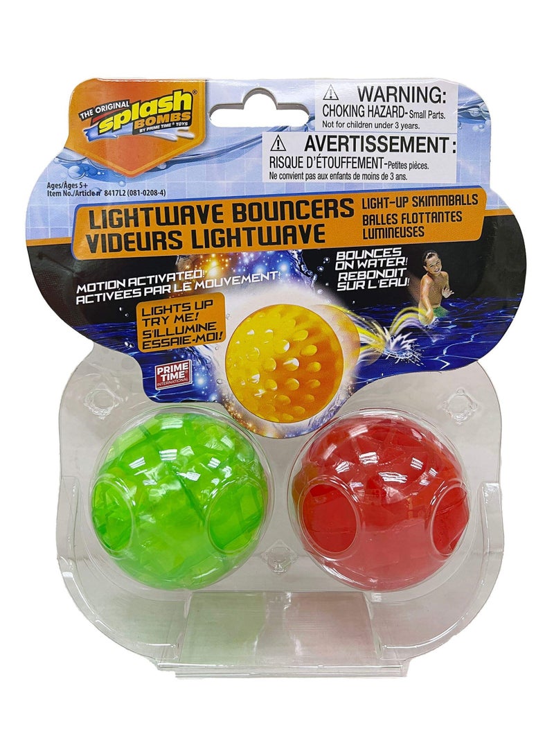 SPLASH BOMBS Lightwave Bouncers Light Up Skimm Balls Assorted Colors - Image 2