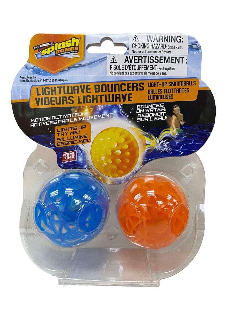 SPLASH BOMBS Lightwave Bouncers Light Up Skimm Balls Assorted Colors - Image 3