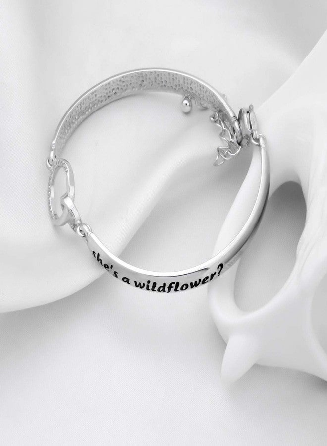 MYOSPARK In Wonder Land Inspired Quote Gift Do You Suppose She's A Wildflower Bracelet Encouragement Gift For Friend (wildflower RB-S) - Image 4