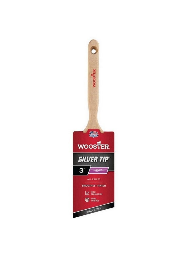 Wooster Silvertip Smoothest Finish Soft Angle Paint Brush Beige and Silver 3 Inch 0052210030 - Image 1