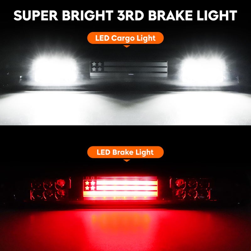 Tresound LED Taillight Tail Light + 3rd Third Brake Cargo Lamp for Chevy Silverado 1500 2500 1999-2002, 1500HD 2500HD 2001-2002, GMC Sierra 1500 2500 1999-2003, Sierra 1500HD 2500HD 2001-2003, 19169017 - Image 5