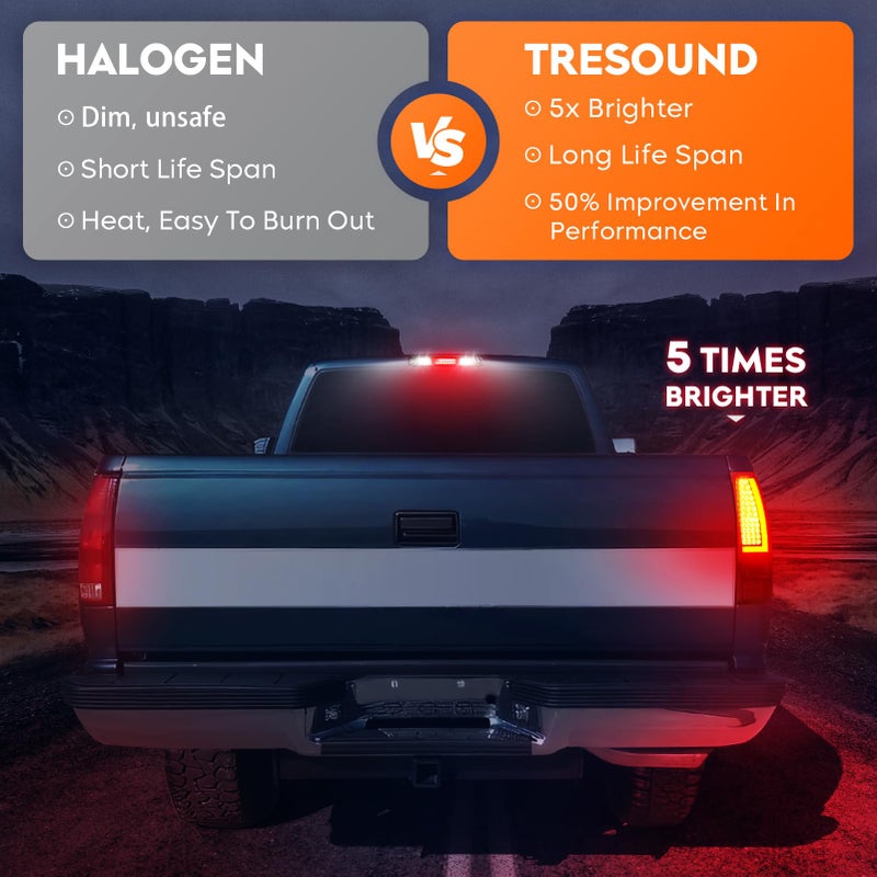 Tresound LED Taillight Tail Light + 3rd Third Brake Cargo Lamp for Chevy Silverado 1500 2500 1999-2002, 1500HD 2500HD 2001-2002, GMC Sierra 1500 2500 1999-2003, Sierra 1500HD 2500HD 2001-2003, 19169017 - Image 4