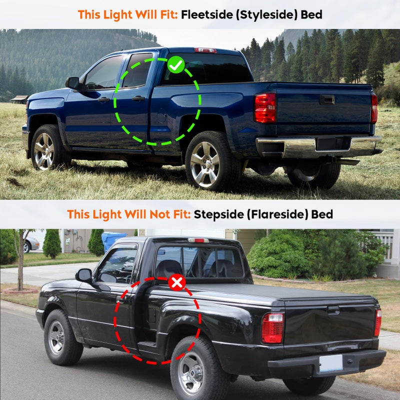 Tresound LED Taillight Tail Light + 3rd Third Brake Cargo Lamp for Chevy Silverado 1500 2500 1999-2002, 1500HD 2500HD 2001-2002, GMC Sierra 1500 2500 1999-2003, Sierra 1500HD 2500HD 2001-2003, 19169017 - Image 2
