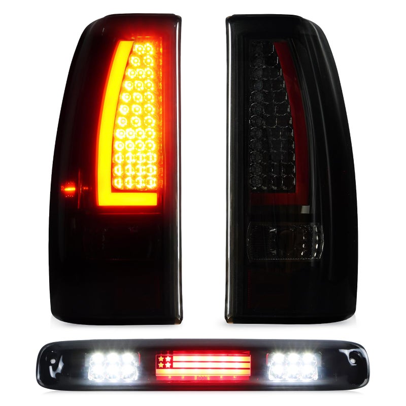 Tresound LED Taillight Tail Light + 3rd Third Brake Cargo Lamp for Chevy Silverado 1500 2500 1999-2002, 1500HD 2500HD 2001-2002, GMC Sierra 1500 2500 1999-2003, Sierra 1500HD 2500HD 2001-2003, 19169017 - Image 1