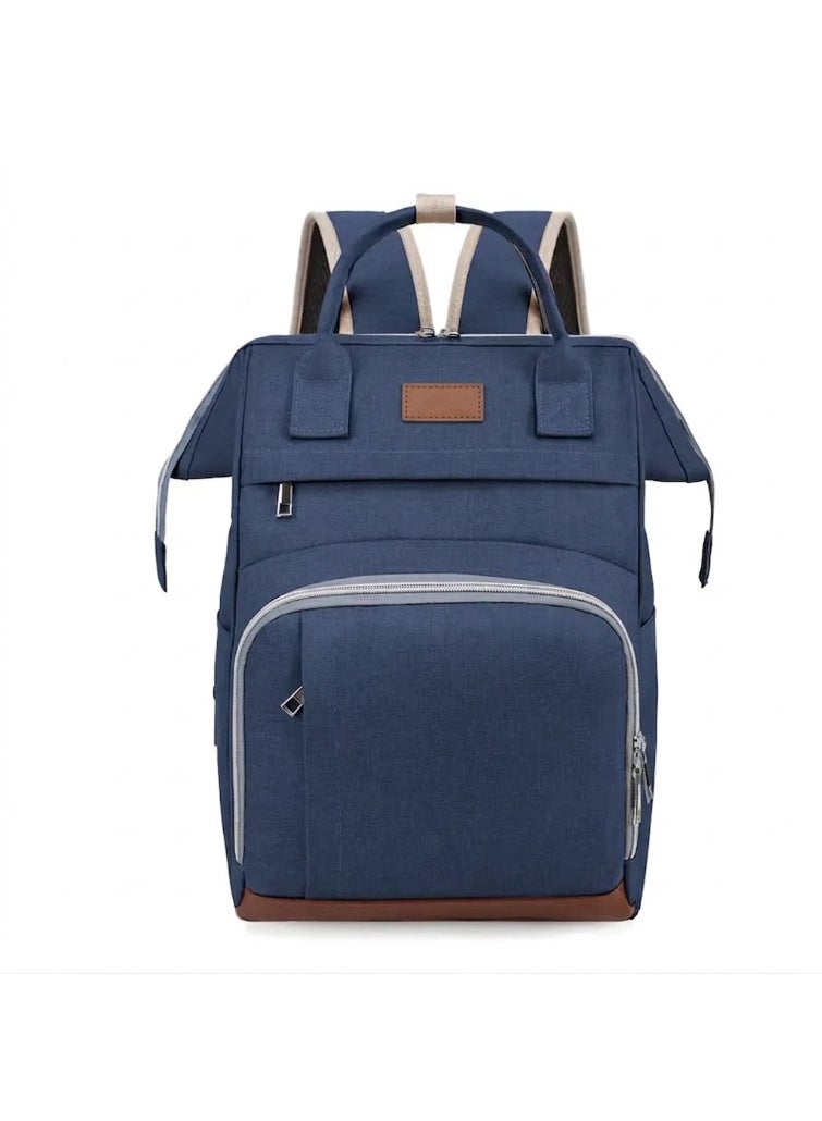 DREAM DOODLE Mummy Large Capacity Travel Nappy Backpacks Mommy Diaper Bags Backpack Convenient Baby Nursing Bags Multi-function Waterproof (Solid Navy Blue) - Image 1