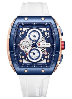 CURREN CURREN 8442M Men Quartz Sport Watch Silicone Strap Alloy Case Fashion Multifunction Wristwatch Abrastion Resistant glass 3ATM Luminous Display Chronograph Calendar Date Watches  - Image 1