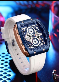 CURREN CURREN 8442M Men Quartz Sport Watch Silicone Strap Alloy Case Fashion Multifunction Wristwatch Abrastion Resistant glass 3ATM Luminous Display Chronograph Calendar Date Watches  - Image 3
