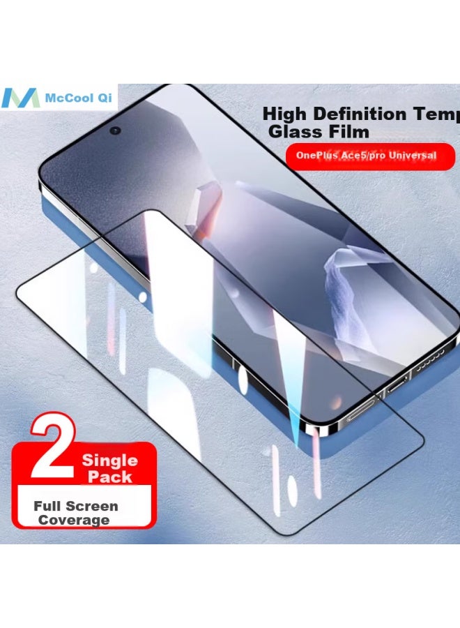 MAIKUQI Mccool Suitable For Oneplus Ace5/pro Universal Mobile Phone Tempered Film High-definition Full-screen Coverage Anti-fingerprint Glass Film-2 Pieces Pack - Image 1