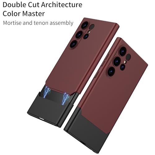 Midkart Ultra Thin Matte Case Compatible with Samsung Galaxy S25 Ultra Release 2025 Slim Hard PC Full Body and Independent Camera Protection Cover, Black & Red - Image 3