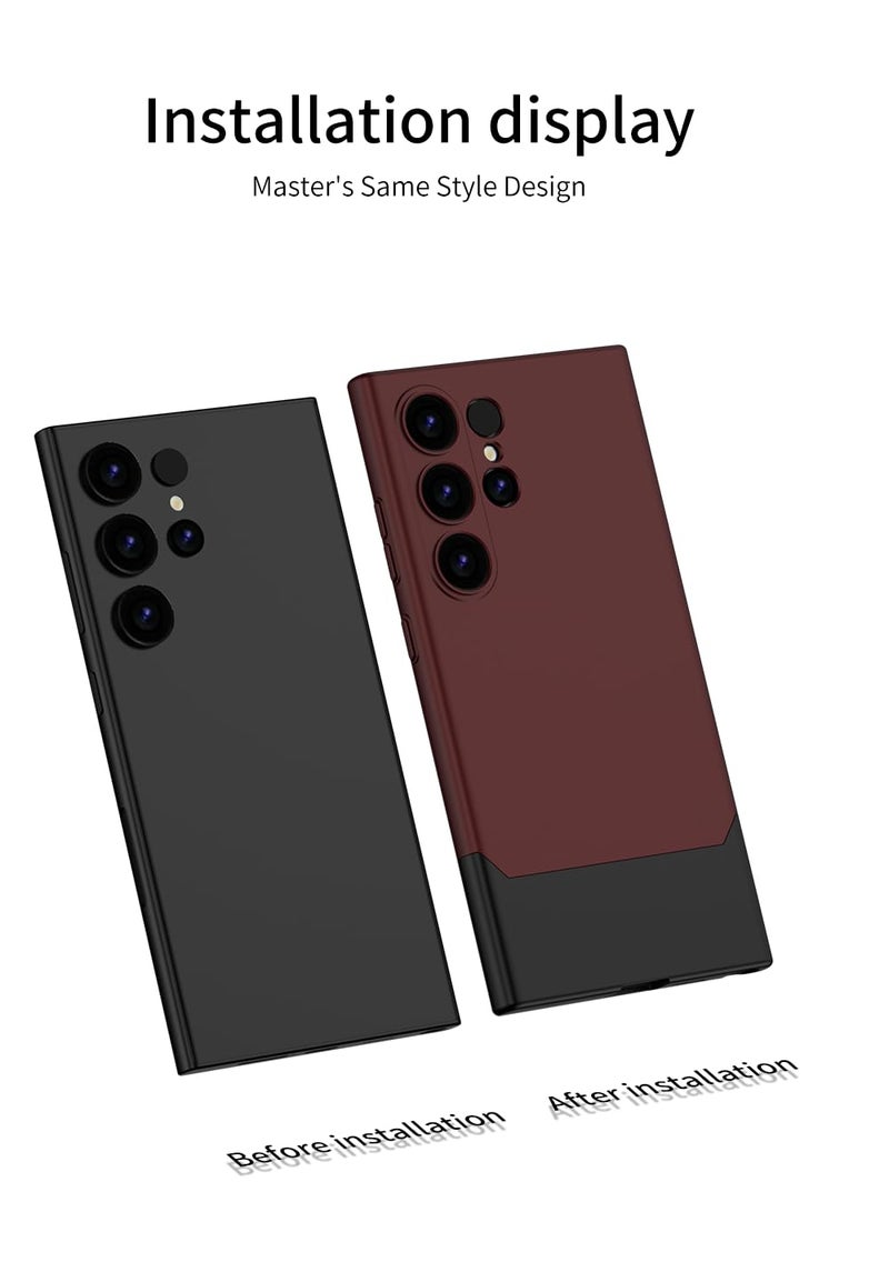 Midkart Ultra Thin Matte Case Compatible with Samsung Galaxy S25 Ultra Release 2025 Slim Hard PC Full Body and Independent Camera Protection Cover, Black & Red - Image 5