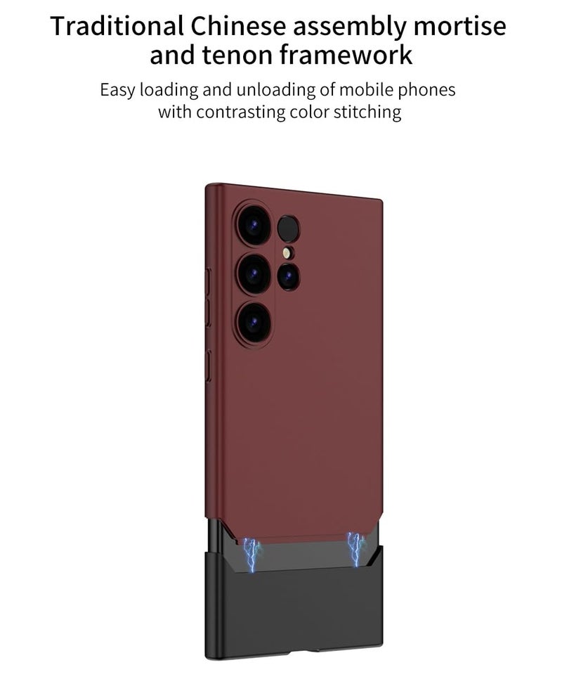 Midkart Ultra Thin Matte Case Compatible with Samsung Galaxy S25 Ultra Release 2025 Slim Hard PC Full Body and Independent Camera Protection Cover, Black & Red - Image 4