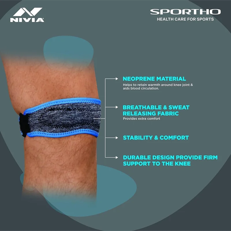 Nivia  Nivia Orthopedic Patella Support - Adjustable Free Size  | Best Price UAE