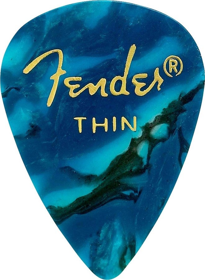 Fender 351 Shape Thin Celluloid Guitar Picks, 12 Pack - Ocean Turquoise - Image 2