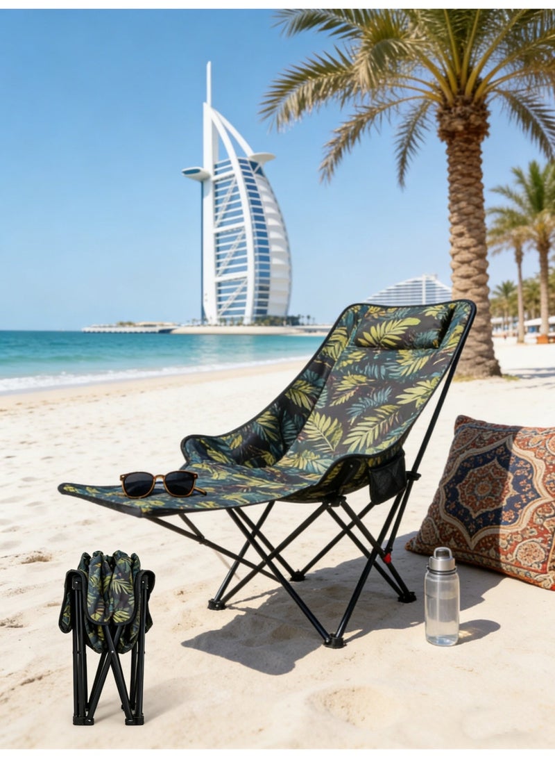 بي إس كيو كرسي تخييم محمول للاستخدام الخارجي | كرسي استرخاء | زاوية قابلة للتعديل بثلاثة أوضاع | كرسي تخييم خفيف الوزن قابل للطي، سعة تحميل 200 كجم، كرسي شاطئ مبطن بمسند ظهر عالٍ ومساند للذراعين وحقيبة حمل محمولة، مثالي لقيلولة المكتب، الصيد، الفناء، التخييم، ليالي مشاهدة الأفلام، ومشاهدة الفعاليات الرياضية. - Image 1