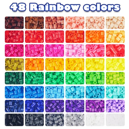 FUNZBO 31000 5mm Fuse Beads Kit - 48 Colors, Christmas Homeschool Arts and Crafts Supplies for Kids, Toys Set, Art Decorations for Room, Christmas Toys Gifts for Girls and Boys Age 5+ - Image 3