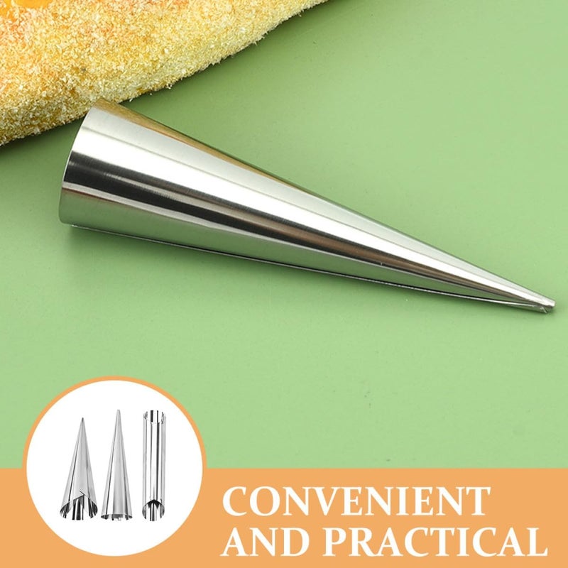 12pcs Stainless Steel Croissant Baking Molds Cone and Tubular Cream Horn Forms for DIY Pastry Baking Set - Image 4