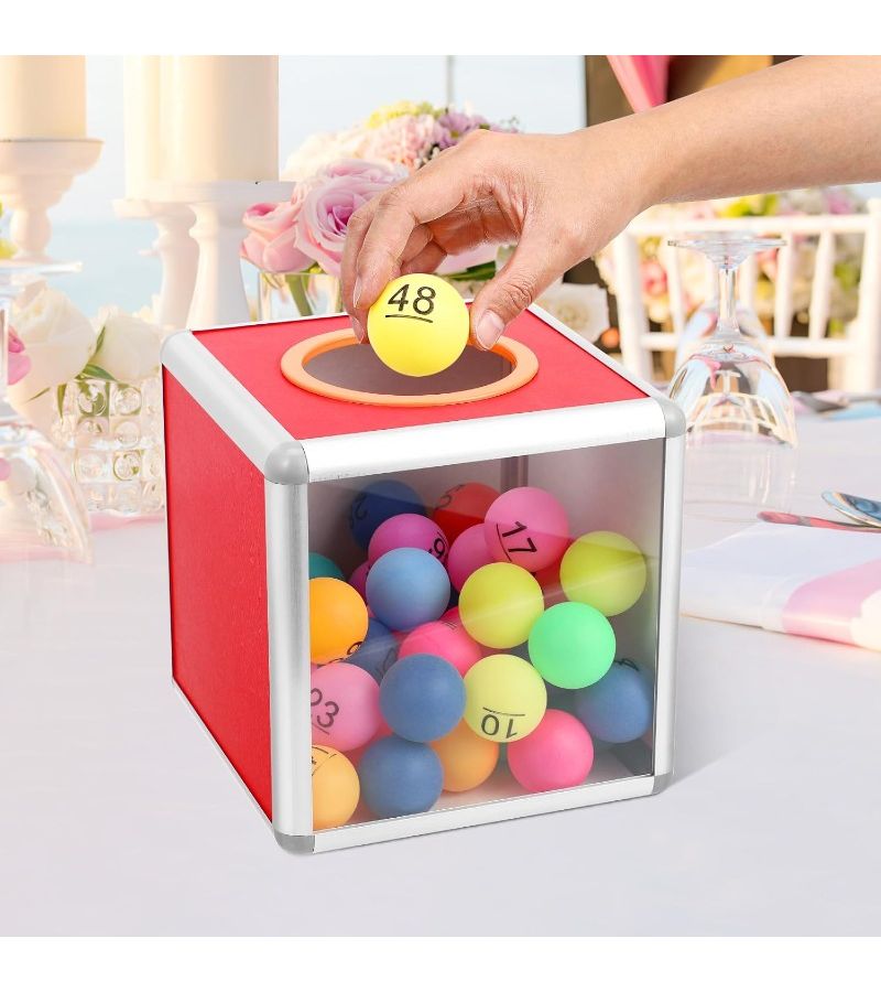 Transparent 7.87 Inch Square Lottery Box For Raffle Ball Game Voting Aluminum Alloy - Image 5