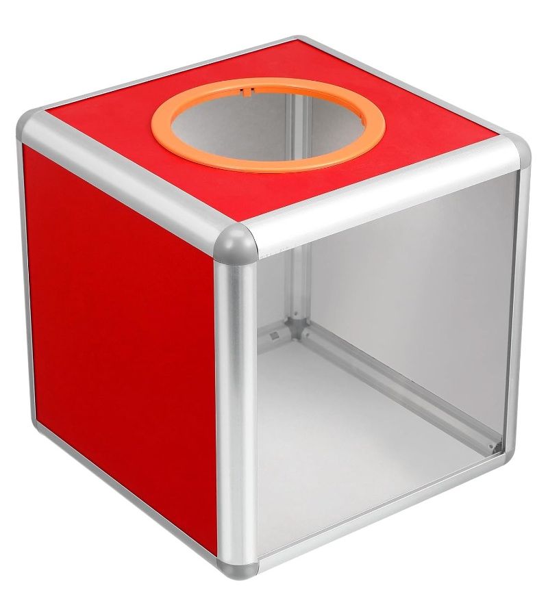 Transparent 7.87 Inch Square Lottery Box For Raffle Ball Game Voting Aluminum Alloy - Image 2