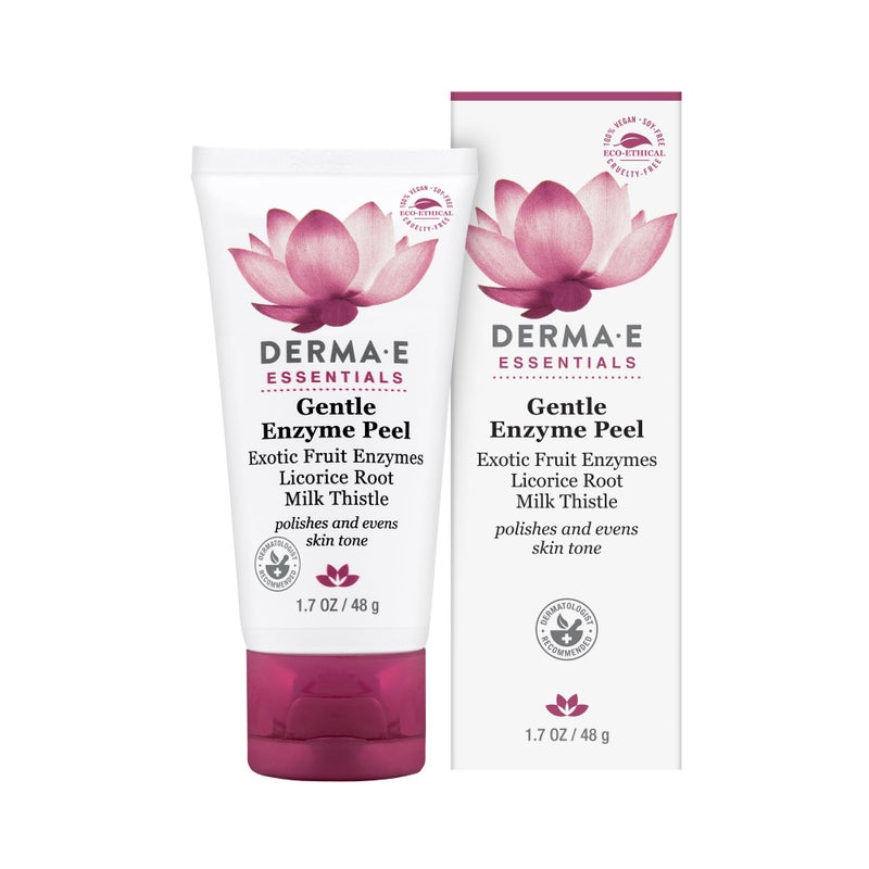 derma-e DERMA E Gentle Enzyme Peel Brightening Exfoliator Mask Natural Enzymatic Chemical Peel with Papaya Milk Thistle and Licorice Root Resurfaces Smooths and Rejuvenates Facial Skin 17 oz