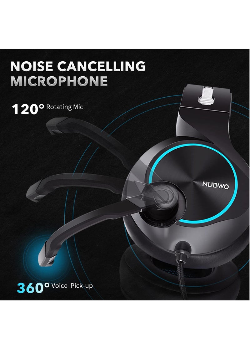 NUBWO N11 Wired Gaming Headset for PC, Computer Headphones with Noise Cancelling Microphone, Wired Headset & LED Light Gaming Headphones for PS4/PS5 Console Laptop  - Image 3