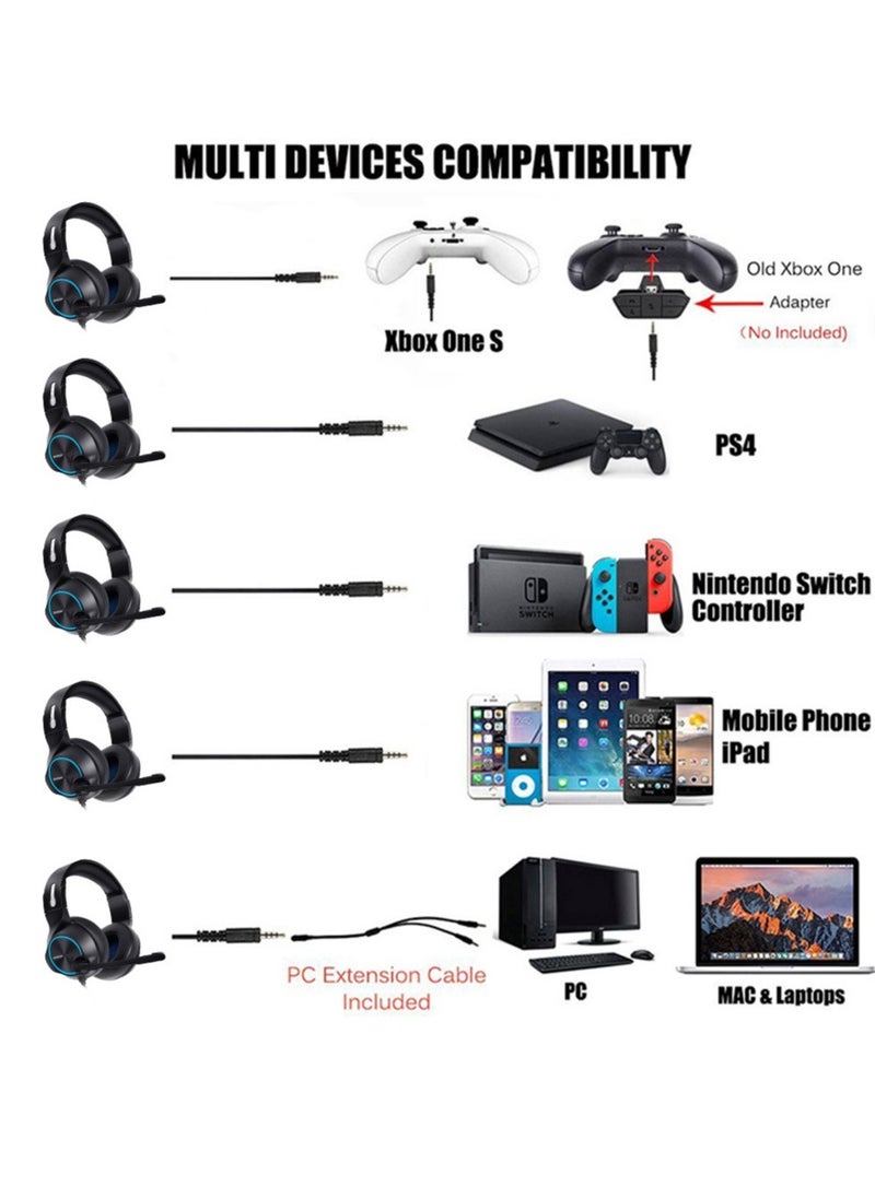 NUBWO N11 Wired Gaming Headset for PC, Computer Headphones with Noise Cancelling Microphone, Wired Headset & LED Light Gaming Headphones for PS4/PS5 Console Laptop  - Image 5