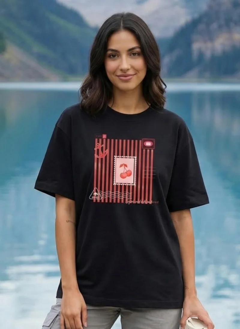 NOBERO Nobero Oversized Graphic Print T-shirt