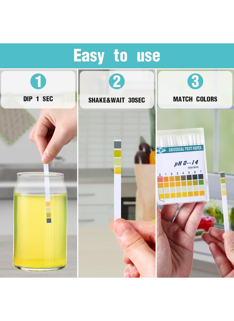 Hicarer 200 Strips Plastic Ph Test Strips Universal Ph 014 Litmus Test Paper with Storage Case for Saliva Urine Water Soil Testing Pet Food and Diet Monitoring  - Image 3