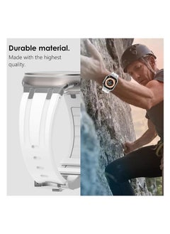 Generic Liquid Silicone Rubber Bands Compatible with Apple Watch Series Ultra 2 49/45/44/42 mm, Luxury Rubber Strap with Stainless Steel Adapter White  - Image 5