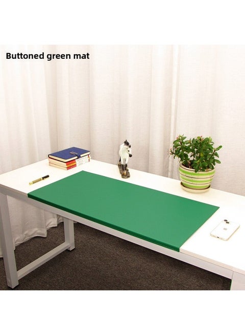 Buckle Hanging Edge Computer Office Writing Desk Pad Folding Edge Elbow Pad Hardened And Thickeneded Lock Line Household Leather Mouse-Color:600x400mm-2.8mm-Pattern:Hanging Edge Green Mat