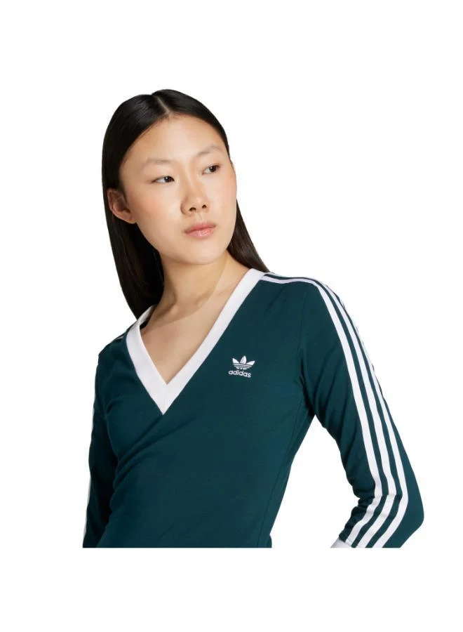 adidas Originals ADICOLOR CLASSICS 3 STRIPES MAXI DRESS V-NECK