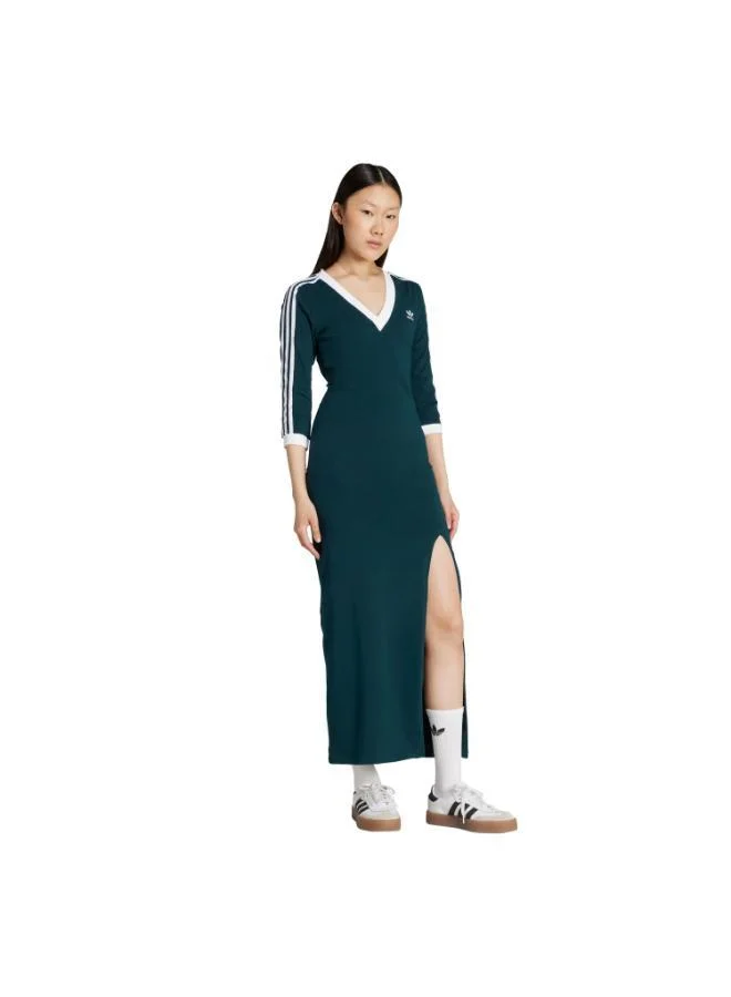 adidas Originals ADICOLOR CLASSICS 3 STRIPES MAXI DRESS V-NECK