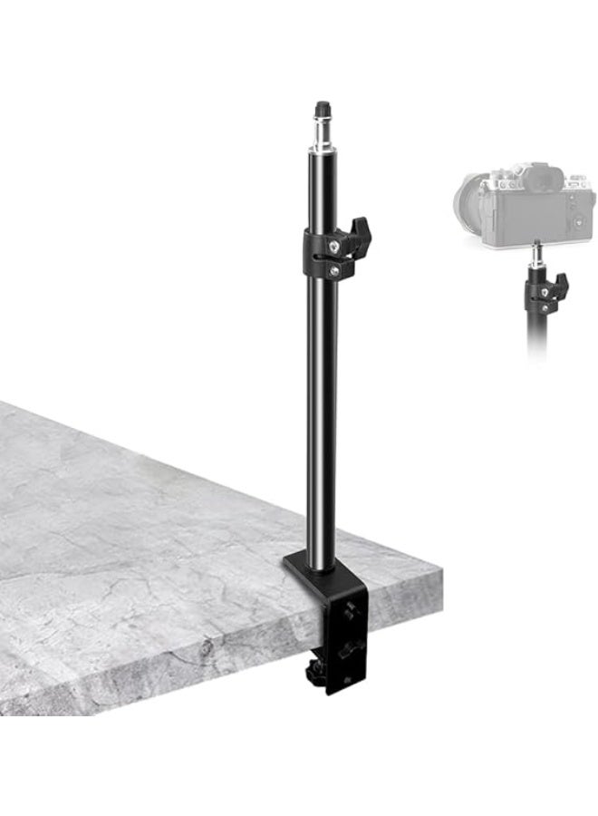 Desk Mount Stand for DSLR Camera, Table Mount with Adjustable Arm 14-24 inch, Padded Clamp, Standard 1/4'' Screw Tip for Panel, Ring, Video Lights - Image 1